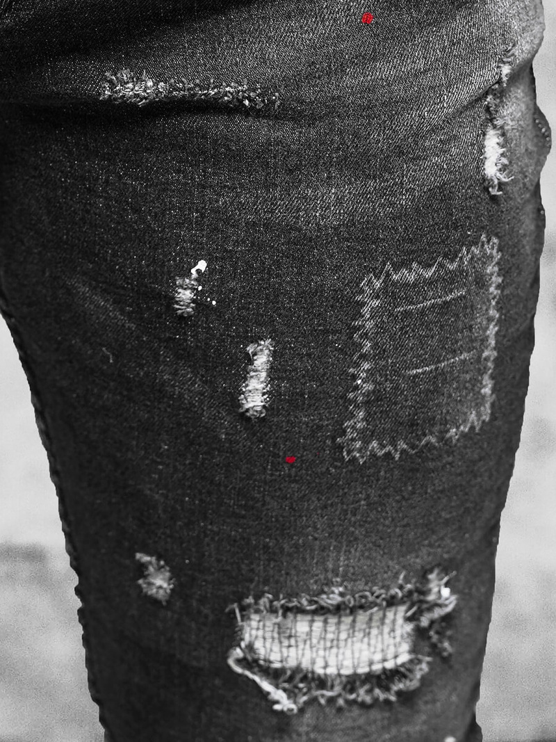 Vīriešu džinsi melni OZONEE O/MB463