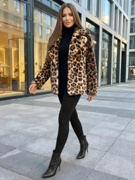 Sieviešu jaka smilškrāsā un brūnā krāsā OZONEE JS/61M8500/158Z