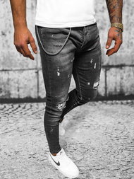 Vīriešu džinsi melni OZONEE O/MB463