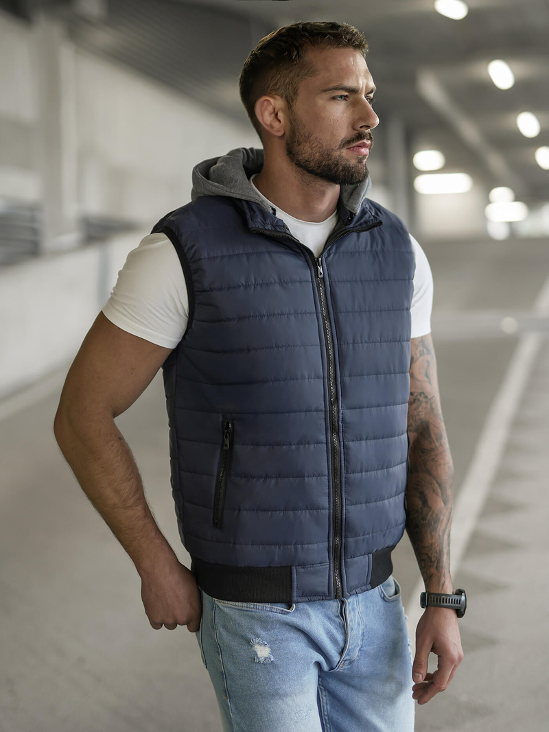 Vīriešu veste tumši zila OZONEE JS/8M983/215Z