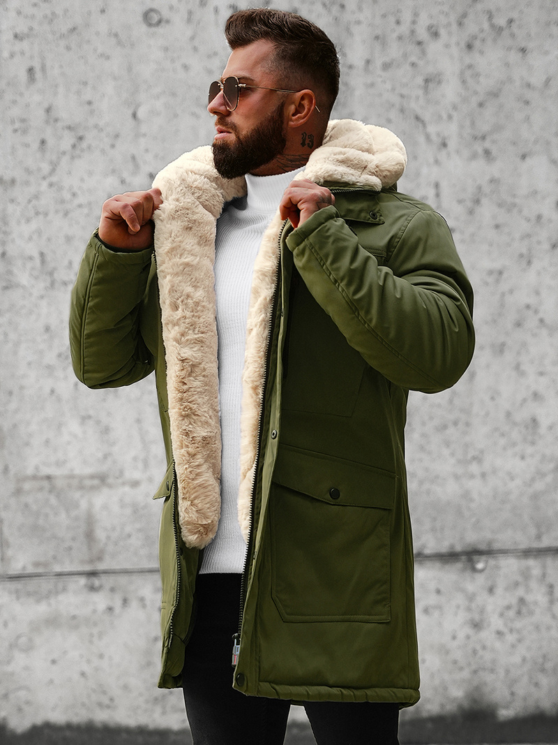 Vīriešu parka zaļa OZONEE JS/22M37/136