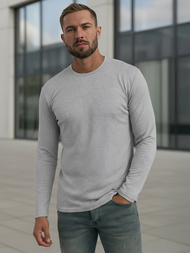 Vīriešu t-krekls ar garām piedurknēm pelēks OZONEE JS/DB71/3