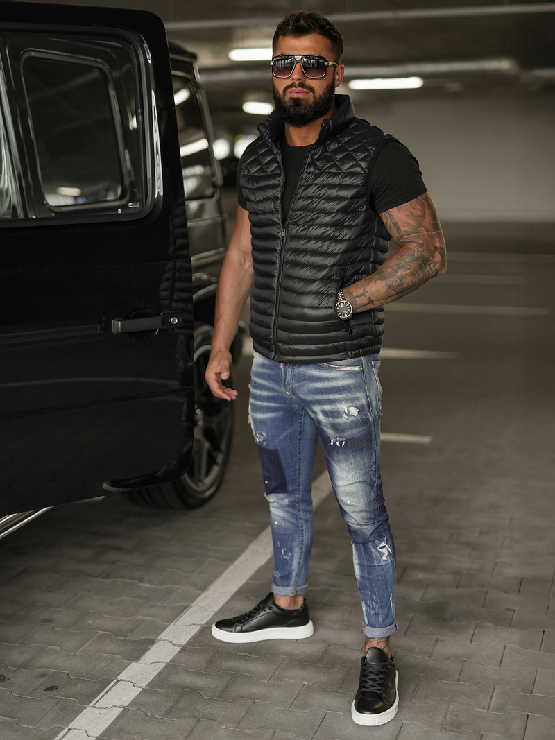 Vīriešu veste melna OZONEE JS/16M9333/392BZ