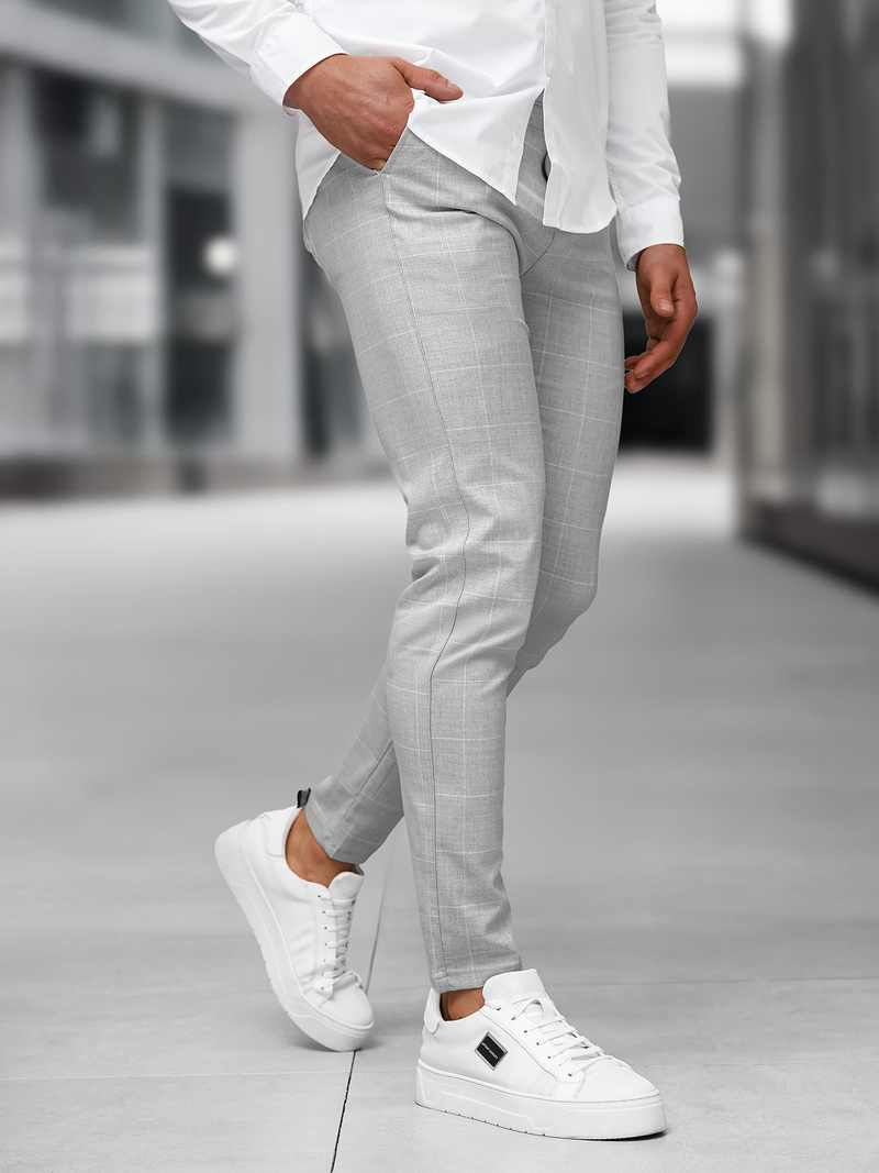 Vīriešu chino bikses pelēkas OZONEE DJ/5505Z