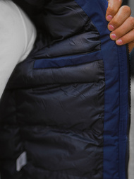 Vīriešu ziemas virsjaka tumši zila OZONEE JS/M2019/215