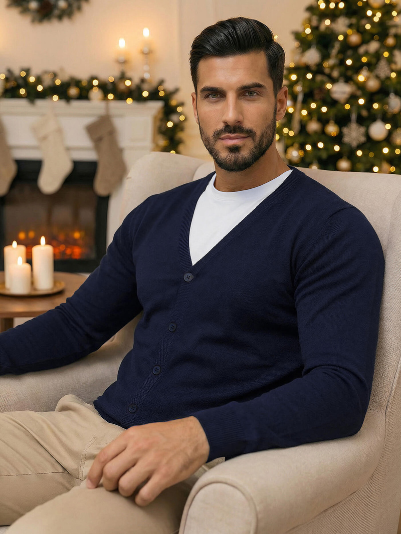 Vīriešu svīteris tumši zils OZONEE NB/MM6006/6Z