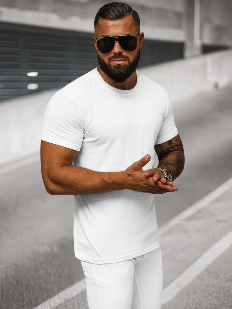 Vīriešu T-krekls balts OZONEE O/T1277/1