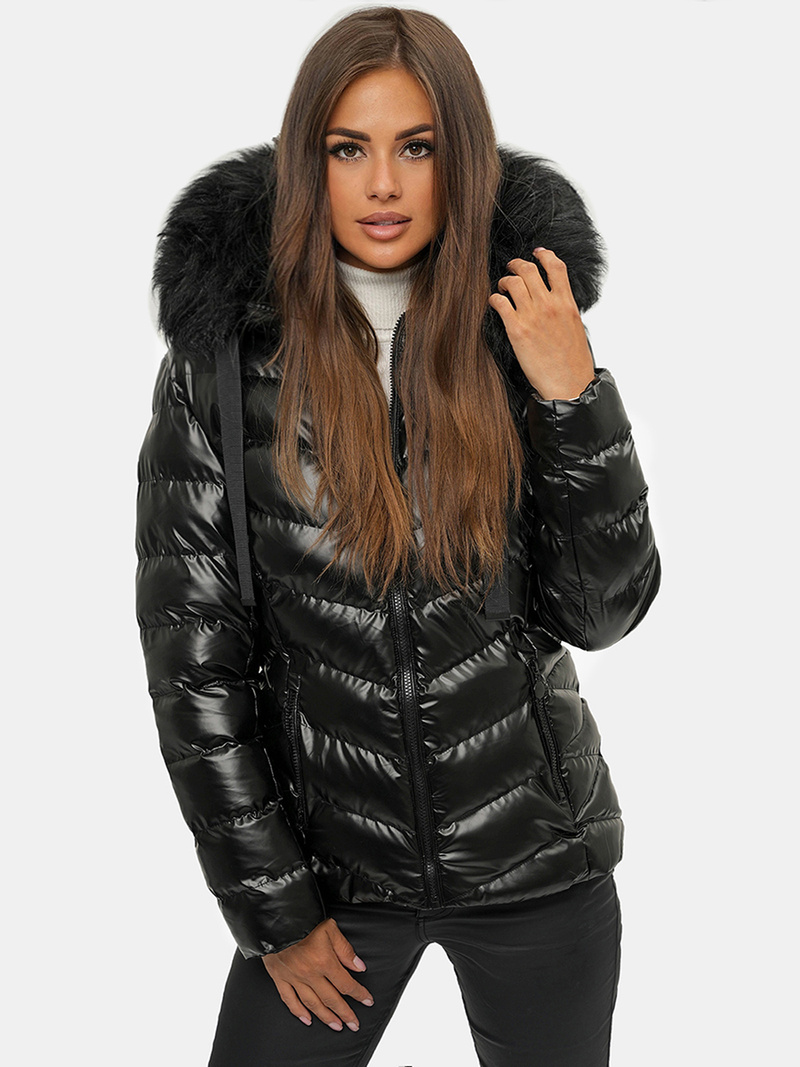 Sieviešu ziemas jaka melna OZONEE JS/M773/392A