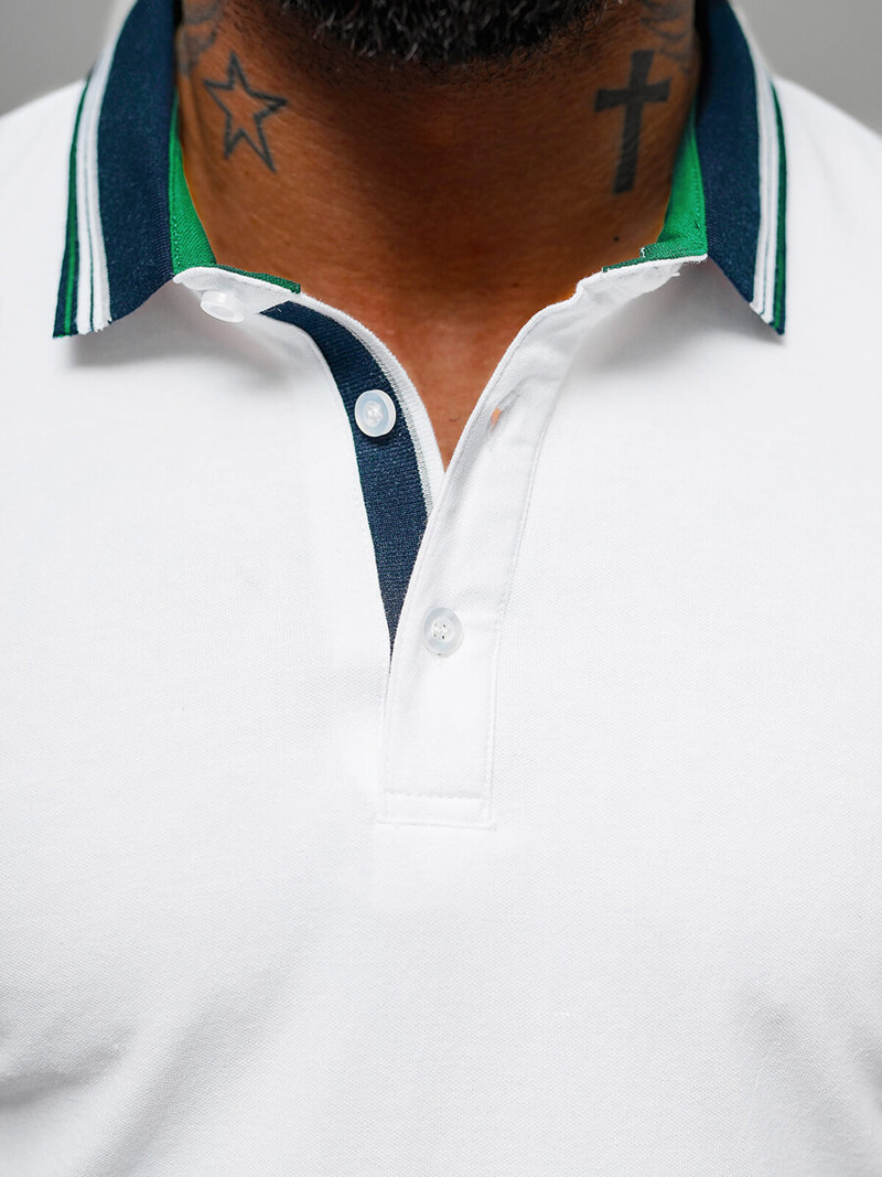 Vīriešu polo krekls balts OZONEE O/DA729