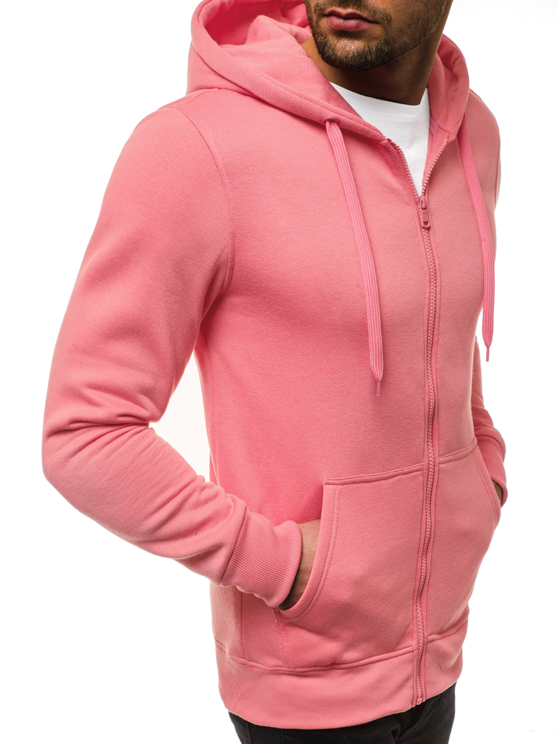 Vīriešu džemperis ar rāvējslēdzēju gaiši-sārts OZONEE JS/2008Z