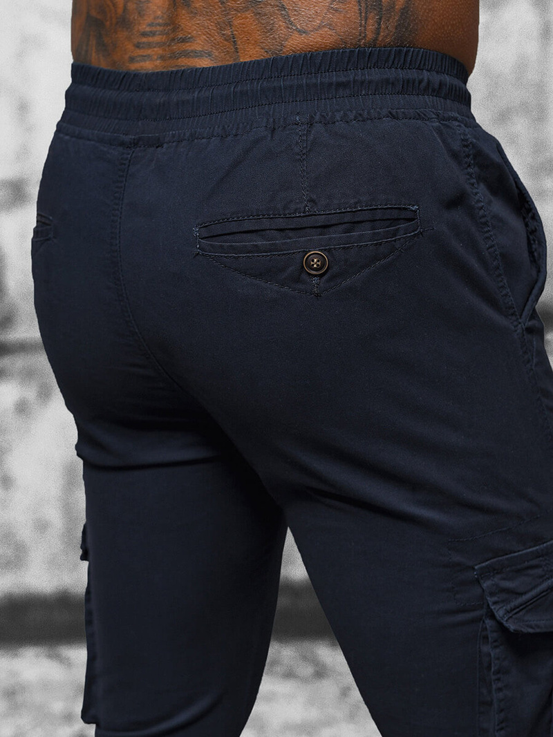 Vīriešu chino jogger bikses tumši zilas OZONEE NB/MP0201BS