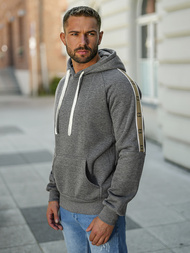 Vīriešu džemperis ar kapuci grafīta OZONEE JS/8B1730/5