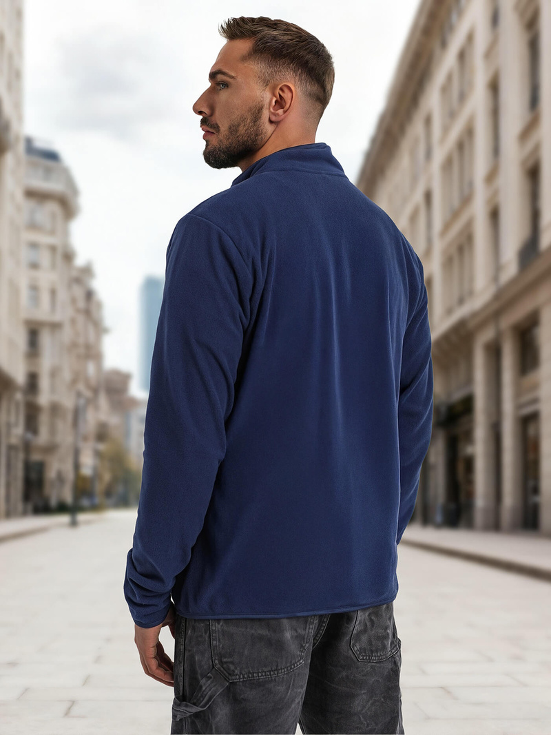 Vīriešu džemperis rāvējslēdzēju tumši zils OZONEE JS/HH016/25