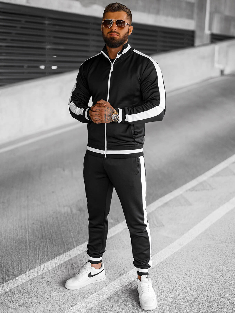 Vīriešu treniņtērps melns OZONEE JS/8C99/3Z