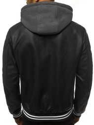 Vīriešu ādas virsjaka melna OZONEE JB/JP1133