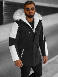 Vīriešu parka melni-balta OZONEE O/5832Z