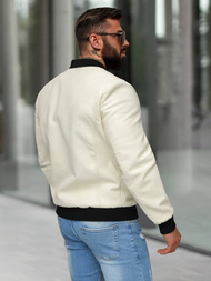 Vīriešu ādas virsjaka ecru OZONEE JS/11Z8107