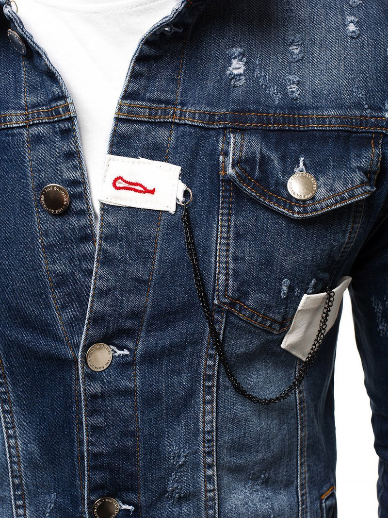 Vīriešu džinsa virsjaka tumši-debesu zila OZONEE G/600