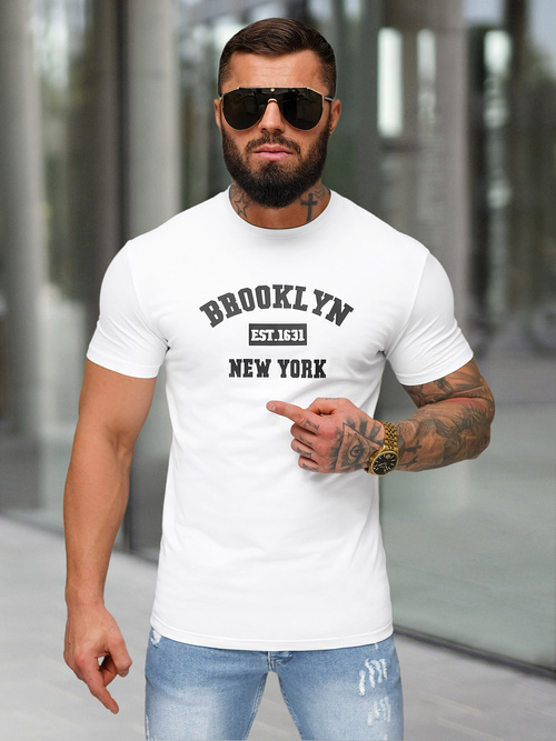 Vīriešu t-krekls balts OZONEE NB/MT3134