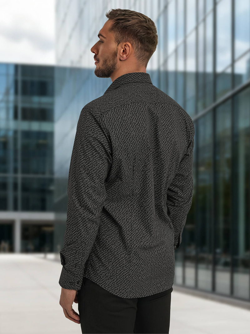 Vīriešu krekls melns OZONEE V/V184