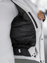 Vīriešu ziemas jaka gaiši pelēka OZONEE JS/91M9906/280