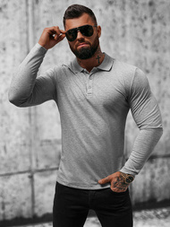 Vīriešu t-krekls ar garām piedurknēm pelēks OZONEE O/B263