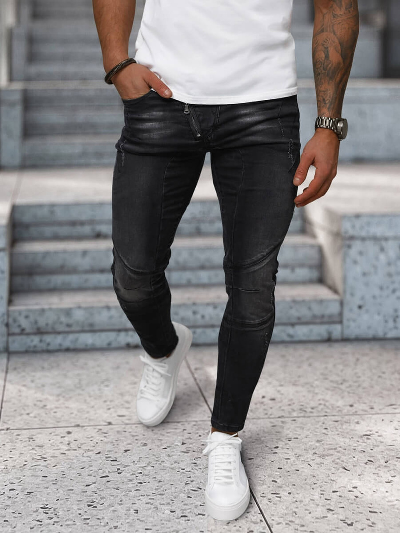 Vīriešu džinsi melni OZONEE NB/MP0025NZ