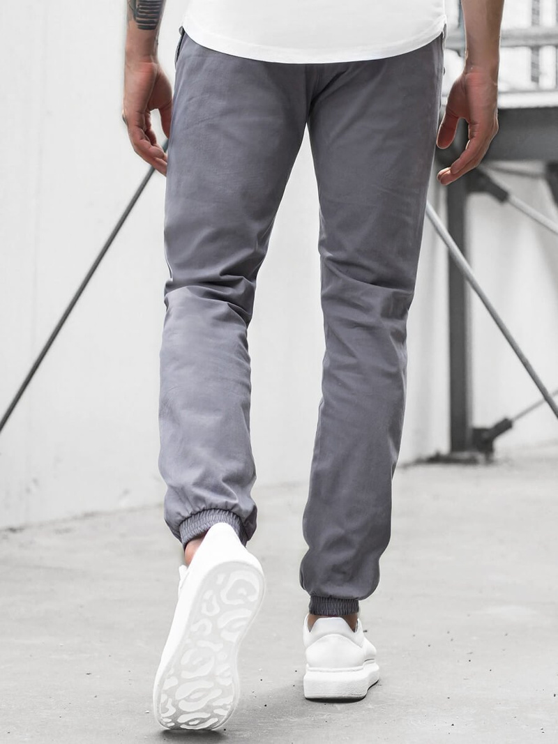 Vīriešu chino jogger bikses pelēkas OZONEE JB/JP1145/14