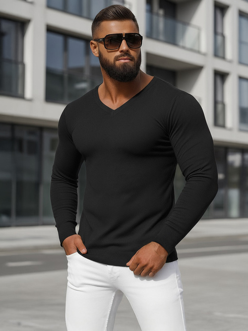 Vīriešu svīteris melns OZONEE NB/MMB601/4Z