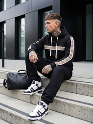 Vīriešu džemperis ar kapuci melna OZONEE JS/8B1729/3