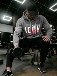 Vīriešu džemperis ar kapuci grafīta OZONEE JS/8B1736/5