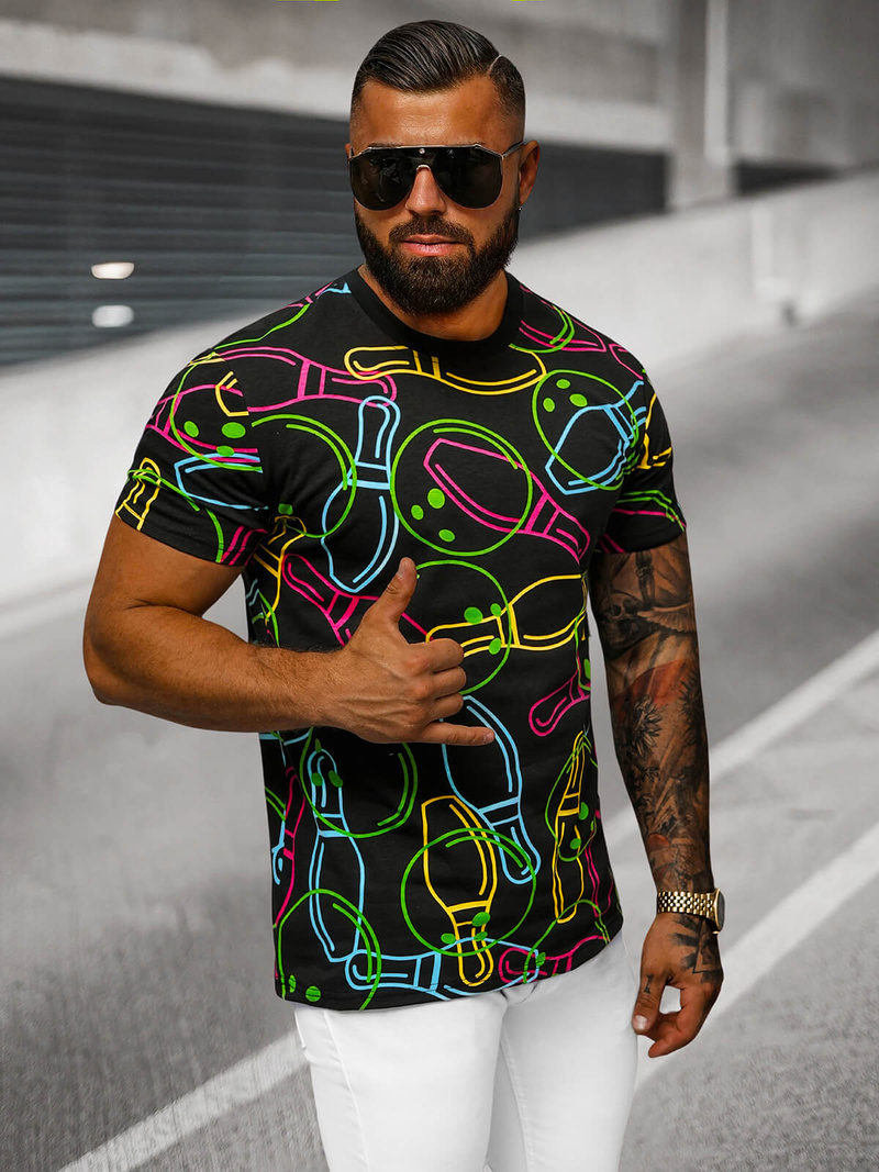 Vīriešu T-krekls Melns OZONEE O/T1272/3