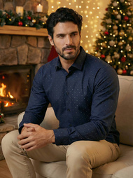 Vīriešu krekls tumši zila OZONEE V/V181Z