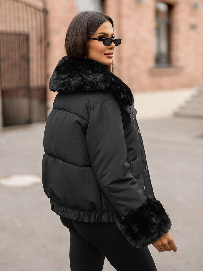 Sieviešu ziemas jaka melna OZONEE O/H833