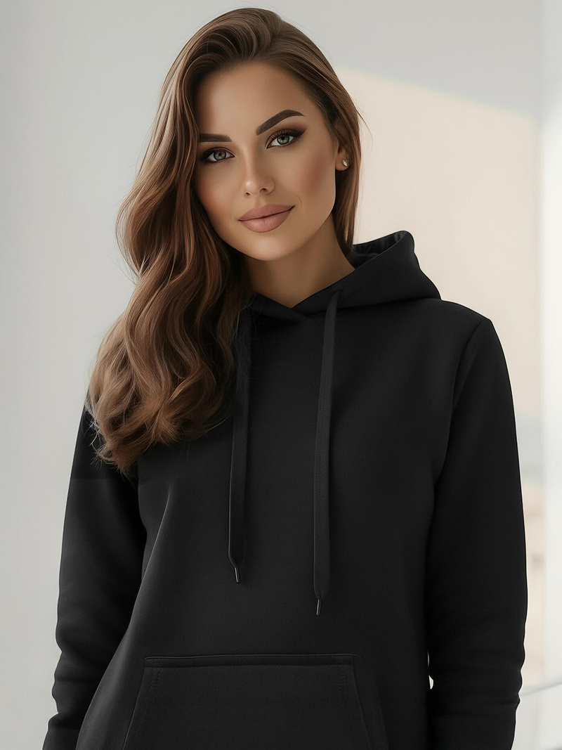 Sieviešu jaka ar kapuci melna OZONEE JS/YS10003/3Z