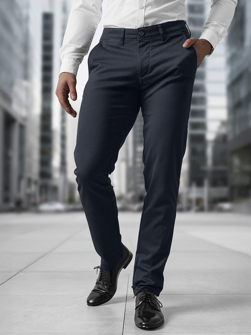 Vīriešu chino bikses tumši zilas OZONEE V/5100