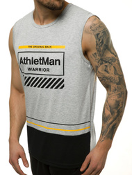 Vīriešu T-krekls bez piedurknēm pelēks OZONEE JS/SS11079