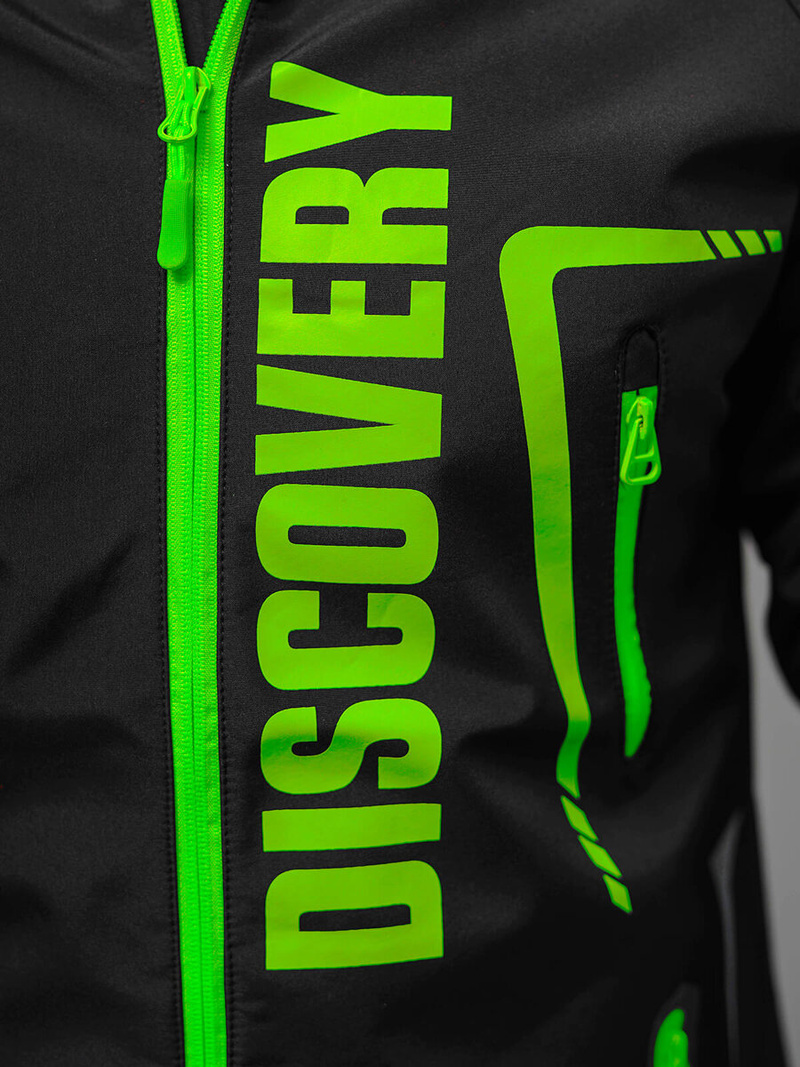 Vīriešu softshell virsjaka melni-zaļa OZONEE JS/HH025/1Z