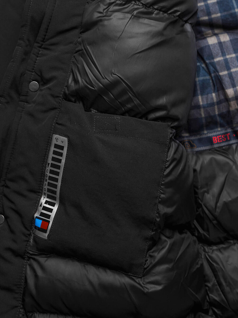 Vīriešu ziemas jaka melna OZONEE JS/5M718/392