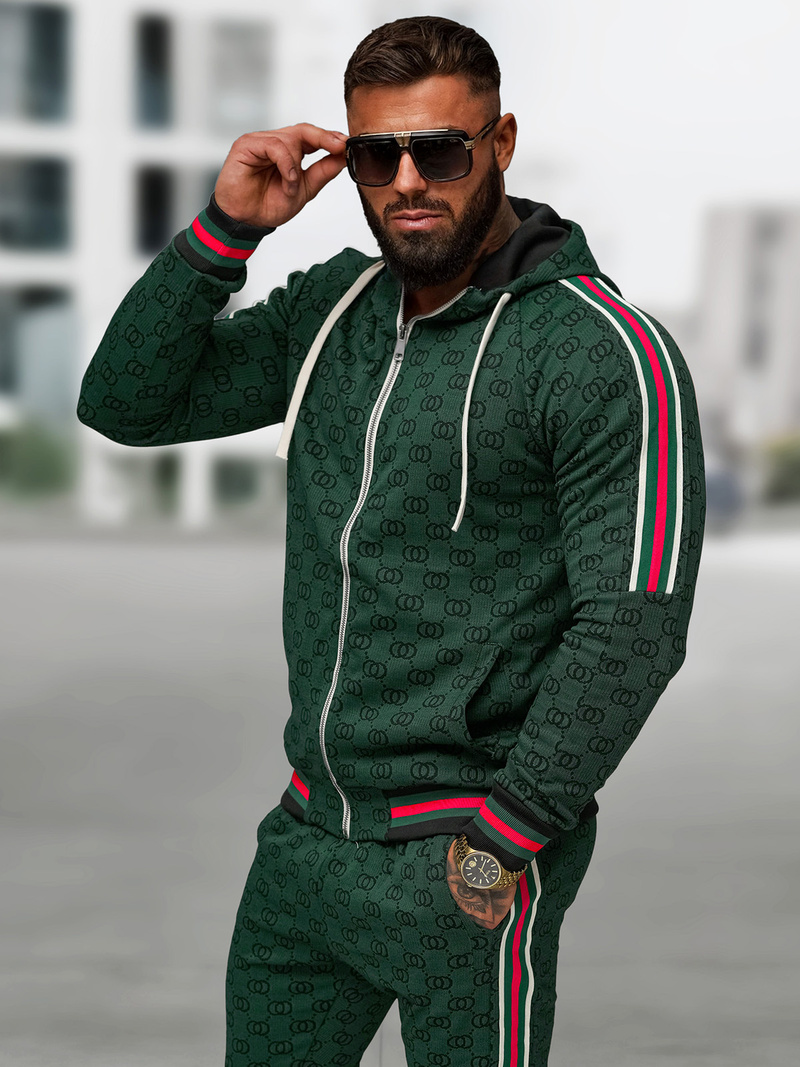 Vīriešu treniņtērps zaļš OZONEE O/FF5111AB