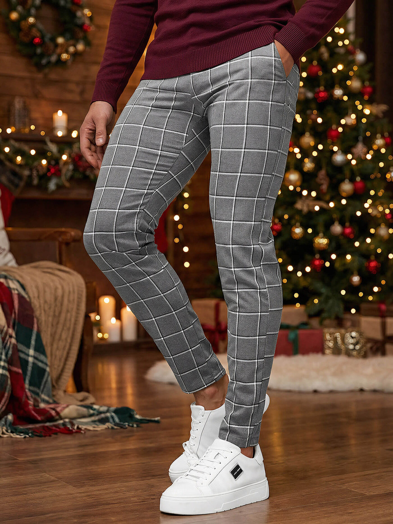 Vīriešu chino bikses tumši-grafīta OZONEE DJ/5522Z