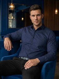 Vīriešu krekls tumši zila OZONEE V/V181Z