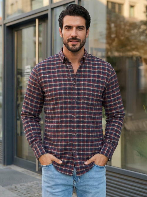 Vīriešu krekls bordosarkana OZONEE V/V176Z