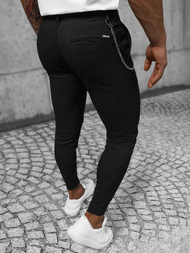 Vīriešu chino bikses melnas OZONEE DJ/550170