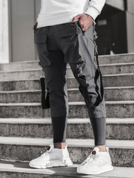 Vīriešu chino jogger bikses pelēkas OZONEE G/11133