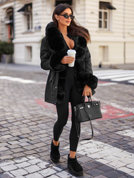 Sieviešu ziemas jaka melna OZONEE JS/16M9062/392Z