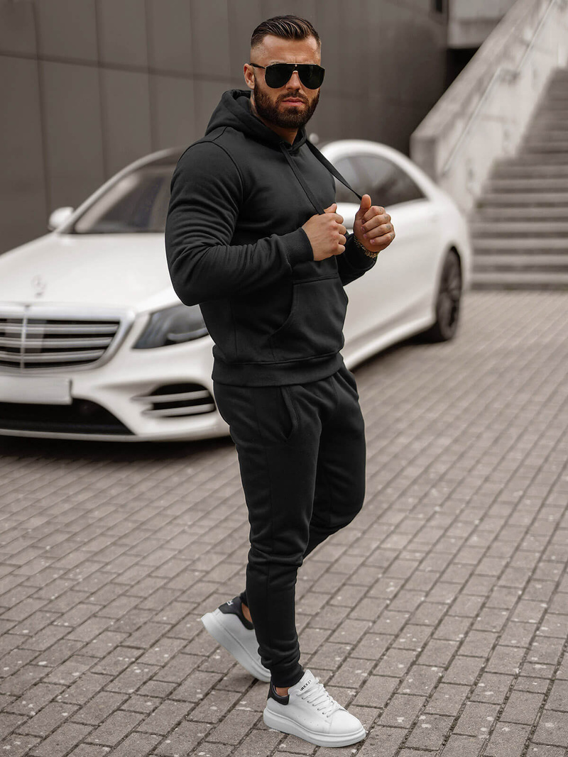 Vīriešu treniņtērps melns OZONEE JS/68C10381/3Z