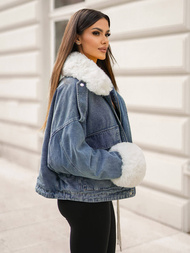 Sieviešu džinsu jaka debesu zila OZONEE JS/11Z8219