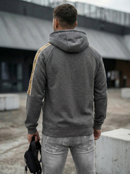 Vīriešu džemperis ar kapuci grafīta OZONEE JS/8B1730/5Z