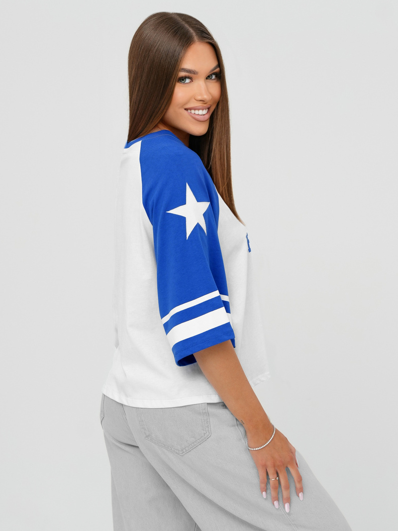 Sieviešu t-krekls balti-debesu zili OZONEE JS/R62493